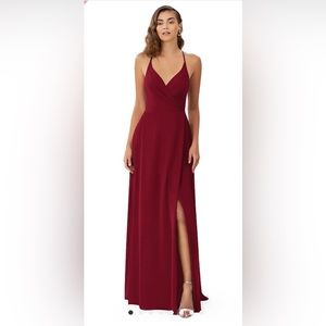 Azazie Davis burgundy bridesmaid dress worn one time